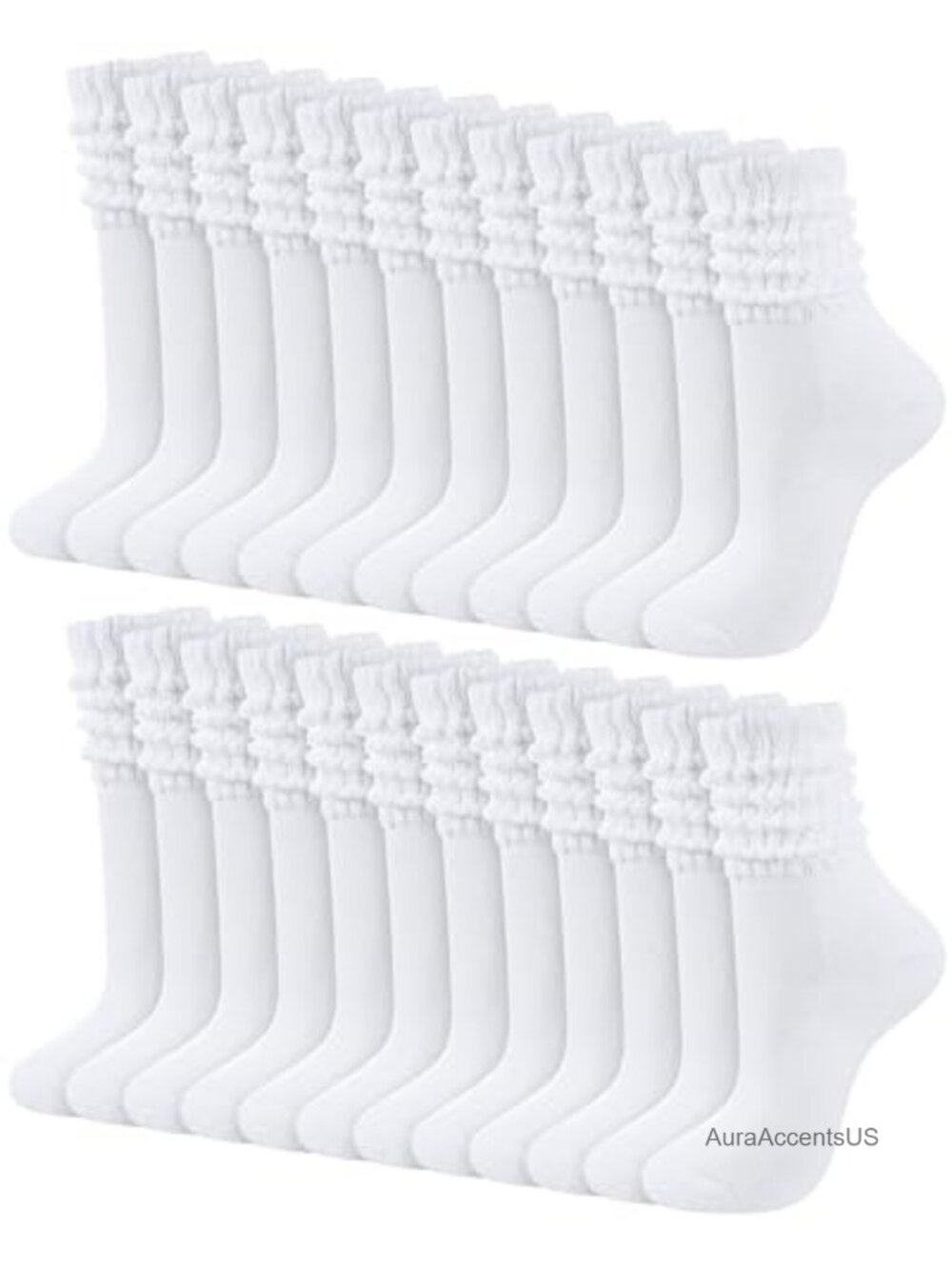 12 Pairs Slouch Crew Socks Cotton Wool Polyester Retro Knit Calf